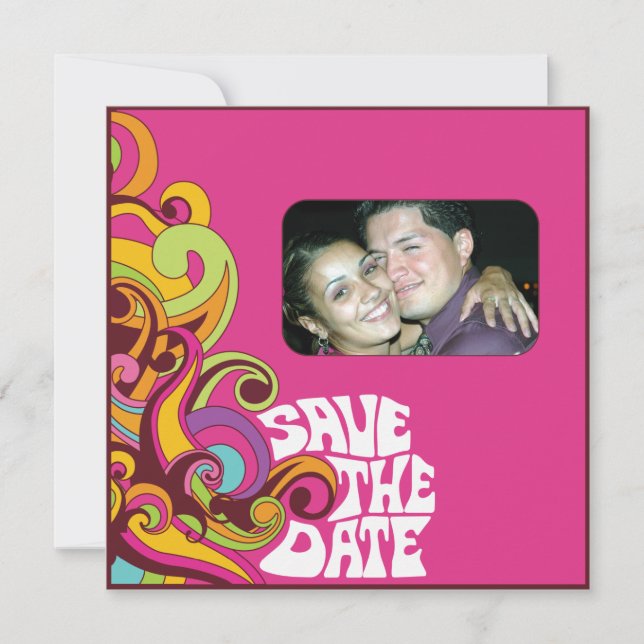 Hippy Save the Date Photo Invitation (Front)