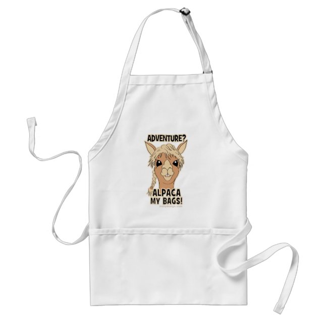 Hipster Adventure Alpaca My Bags Pun Standard Apron (Front)