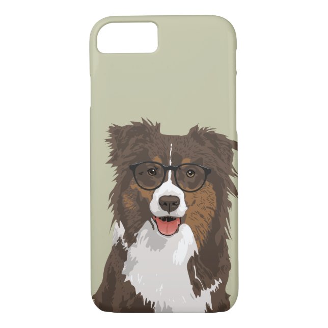 Hipster Australian Shepherd Dog Phone Case (Back)