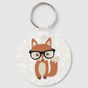 Hipster Baby Fox w/Glasses Key Ring