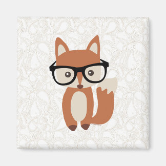 Hipster Baby Fox w/Glasses Magnet
