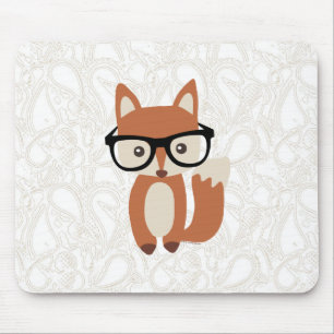 Hipster Baby Fox w/Glasses Mouse Mat