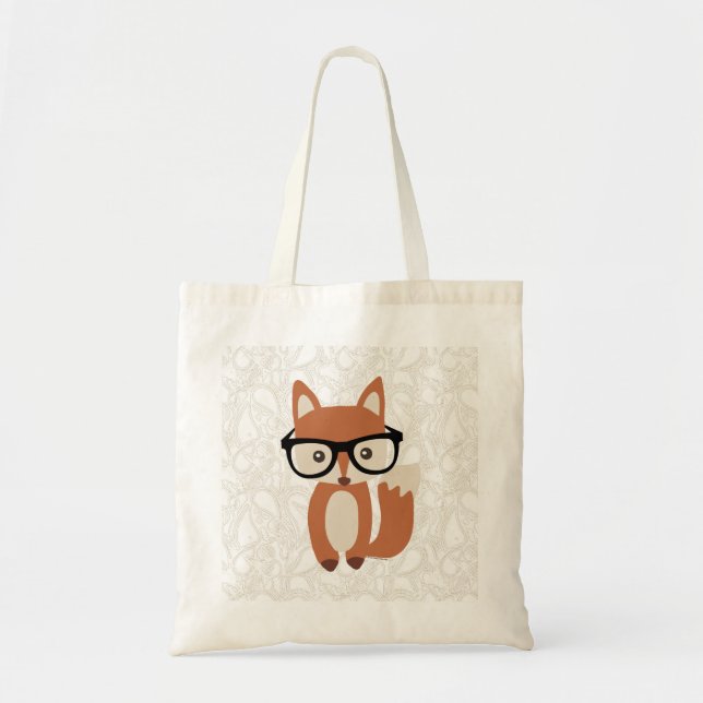Hipster Baby Fox w/Glasses Tote Bag (Front)