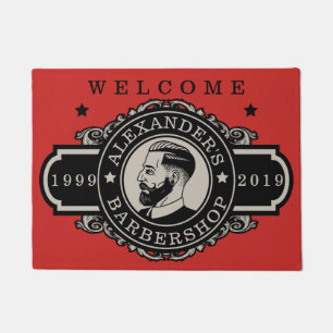 Hipster Barber Personalise Doormat