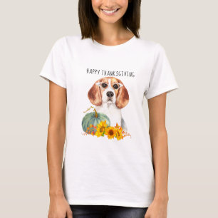 Hipster Beagle Customisable Thanksgiving  T-Shirt