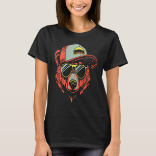 Hipster Bear Illustration T-Shirt