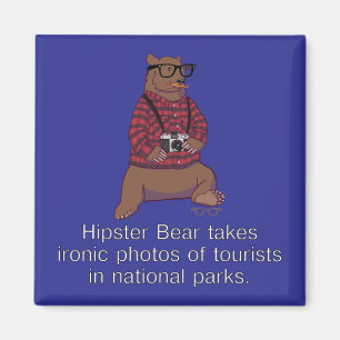 Hipster Bear Magnet