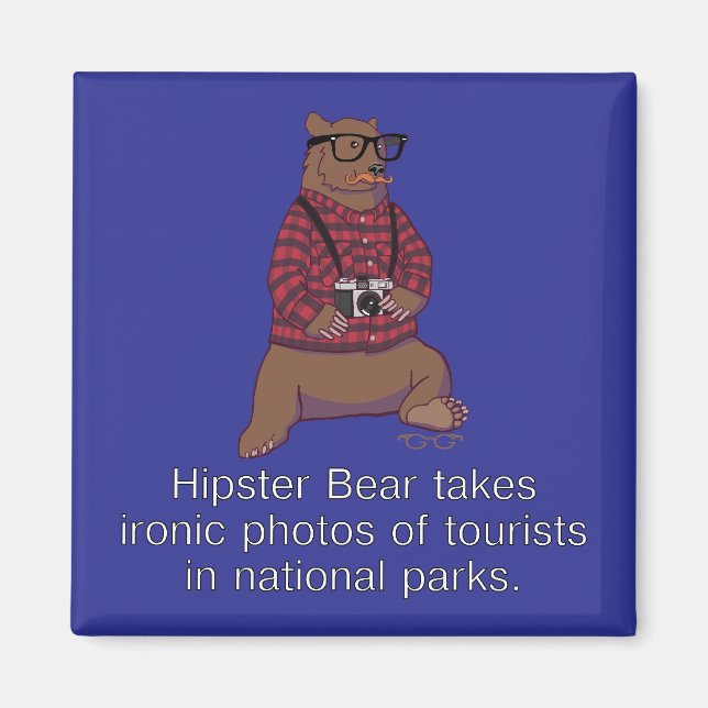 Hipster Bear Magnet (Front)
