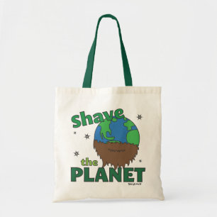 Hipster Bearded Earth Day Shave (Save) The Planet Tote Bag
