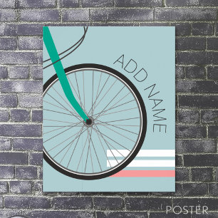 Hipster Bicycle Wheel with Custom Name 20x28 Poster