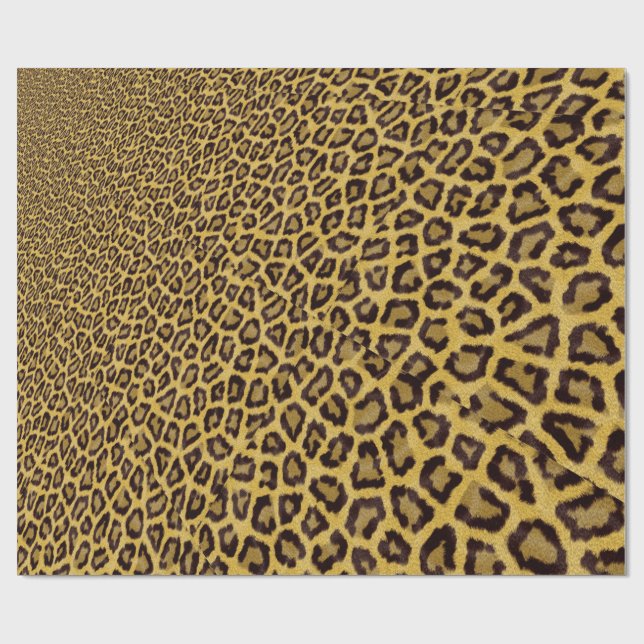 Hipster Black Yellow Animal Print Pattern Wrapping Paper (Flat)