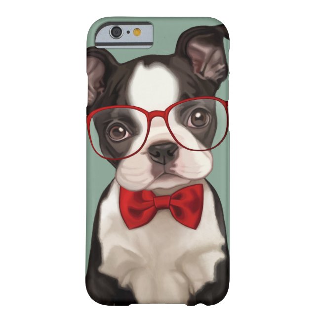 Hipster Boston Terrier Case-Mate iPhone Case (Back)