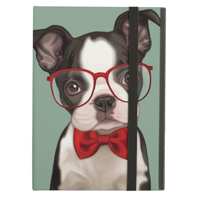 Hipster Boston Terrier Cover For iPad Air (Front Closed)
