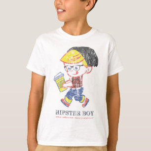 Hipster Boy distressed vintage Parody illustration T-Shirt