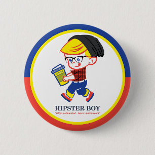 Hipster Boy - Parody illustration 6 Cm Round Badge