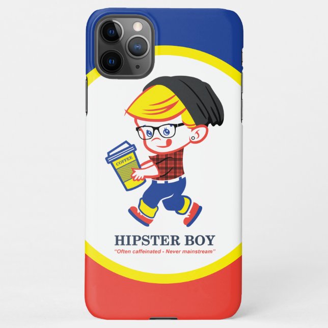 Hipster Boy - Parody illustration iPhone Case (Back)