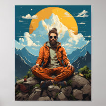 Hipster Buddha In Nature Poster