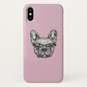 Hipster Bulldog iPhone X Case