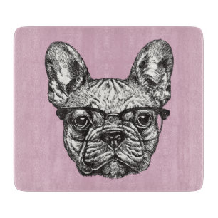 Hipster Bulldog Cutting Board