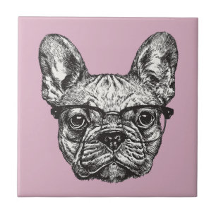 Hipster Bulldog Tile