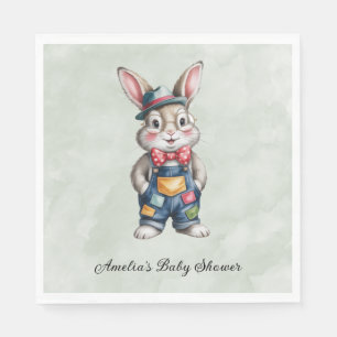 Hipster Bunny Boy Baby Shower Napkin