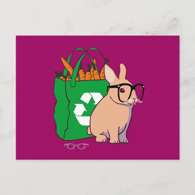 Hipster Bunny Postcard (without text) (Front)