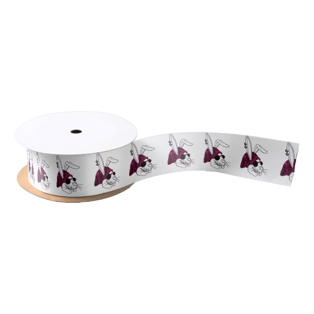 Hipster Bunny Satin Ribbon (Spool)