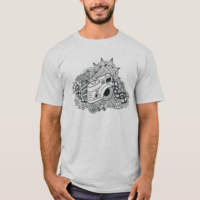 Hipster Camera Doodle T-Shirt (Front)