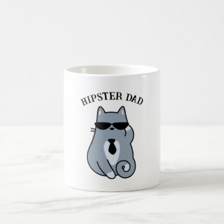 Hipster Cat - Cat Lover Cat Dad Personalised Coffee Mug