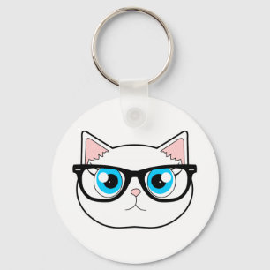 Hipster Cat Key Ring