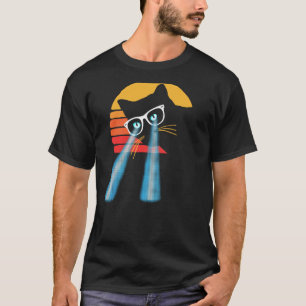 Hipster Cat Laser Eyes Sweet Distressed Sun Fun Ei T-Shirt