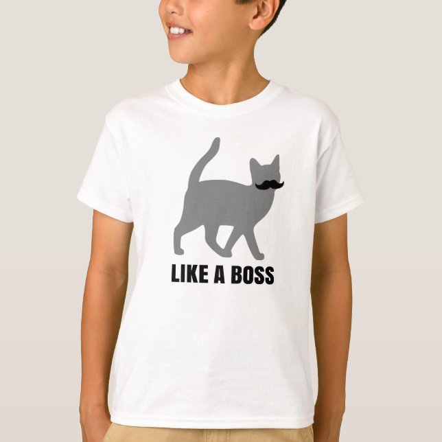 Hipster Cat like a boss T-Shirt (Front)