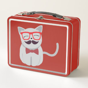 Hipster Cat Metal Lunch Box