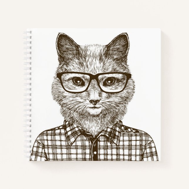 Hipster Cat Notebook (Front)