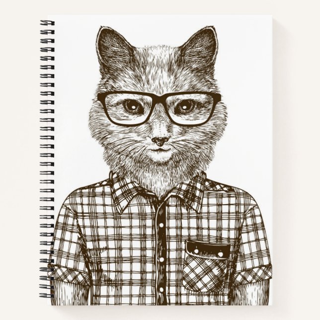 Hipster Cat Notebook (Front)