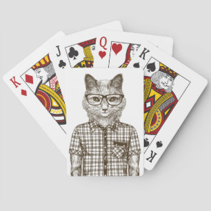 Hipster Cat Playing Cards