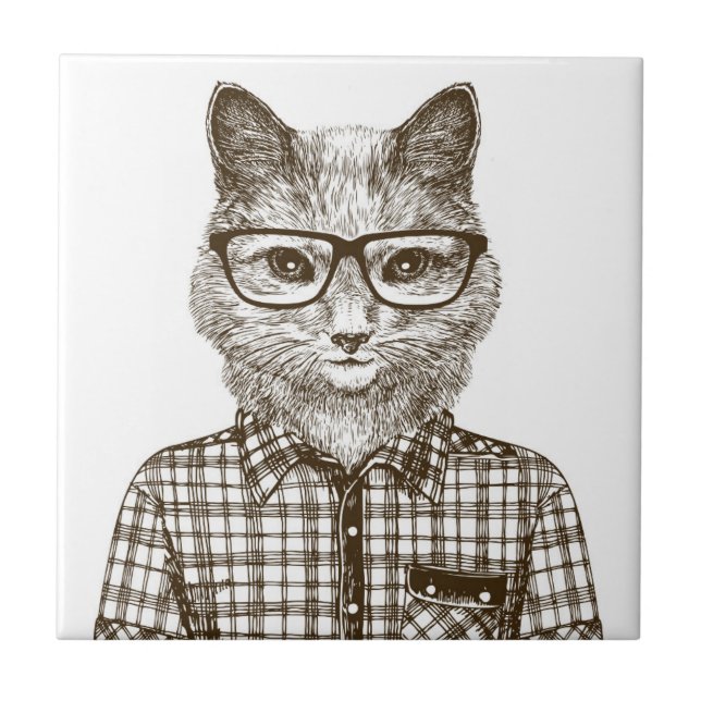 Hipster Cat Tile (Front)