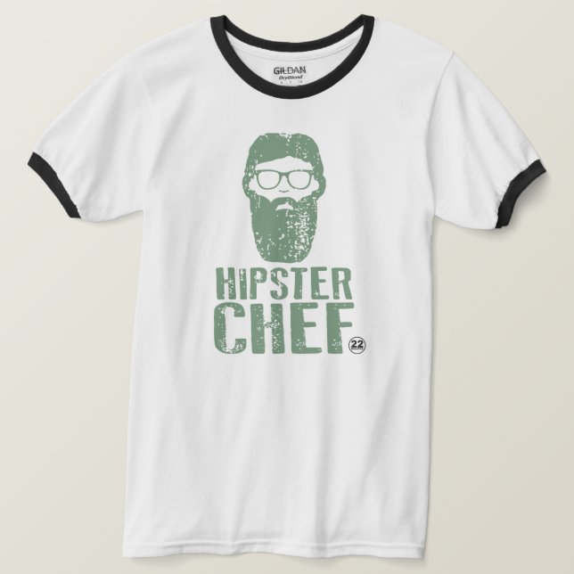 Hipster Chef Ringer T-Shirt (Design Front)