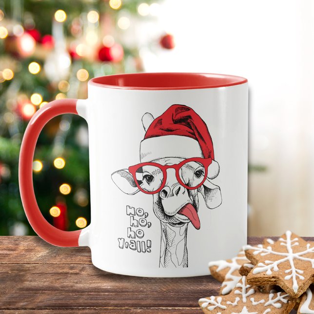 Hipster Christmas Giraffe Holiday Mug (Creator Uploaded)