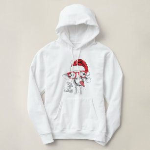 Hipster Christmas Giraffe   Holidays Hoodie