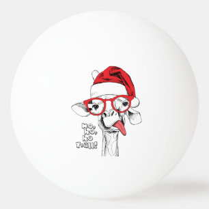 Hipster Christmas Giraffe   Holidays Ping Pong Ball