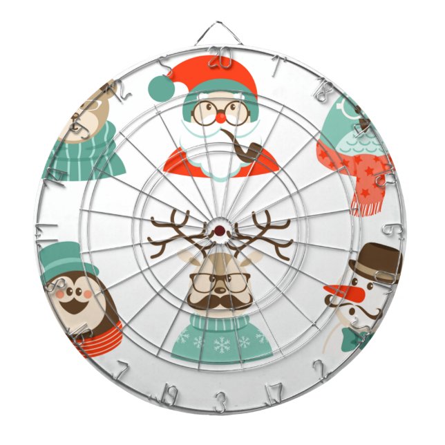 hipster christmas santa dartboard (Front)