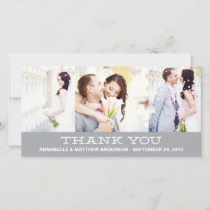 HIPSTER COLLAGE WEDDING THANK YOU PHOTO CARD