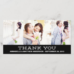 HIPSTER COLLAGE WEDDING THANK YOU PHOTO CARD