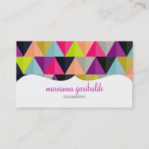 Hipster Colourful Triangles Pattern  Personalised Business Card