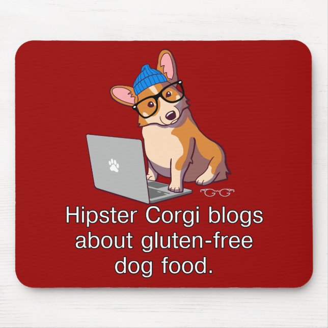 Hipster Corgi 2 Mouse Mat (Front)