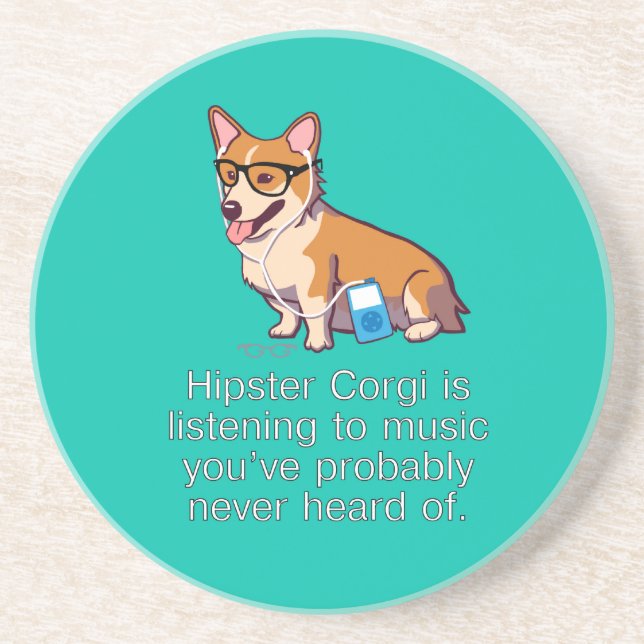 Hipster Corgi Coaster (Front)