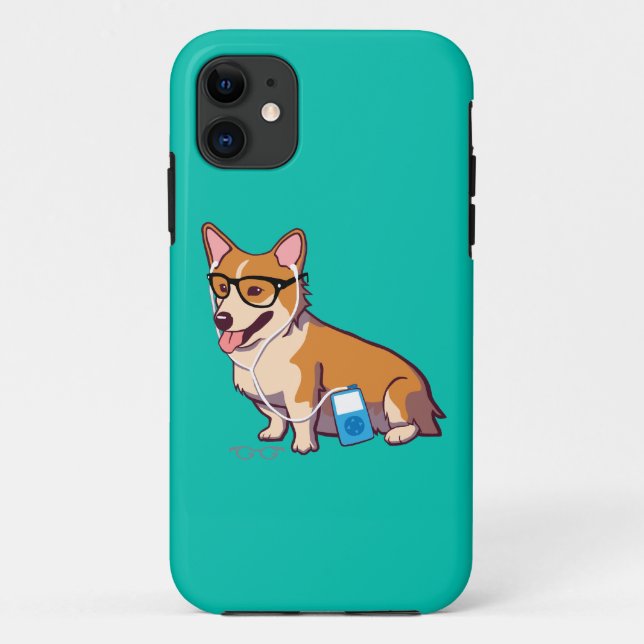 Hipster Corgi iPhone 5 Case-Mate Case (without  (Back)