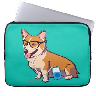 Hipster Corgi Laptop Sleeve (without text)