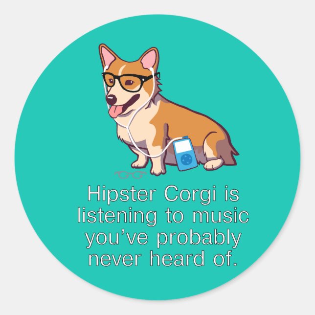 Hipster Corgi Stickers (Front)